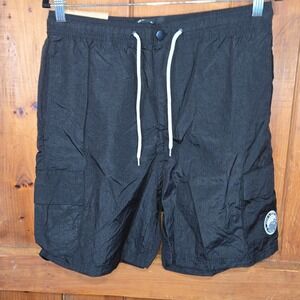 Trunks Surf & Swim Co Mens Black Outdoor Utility Shorts Quick Dry Cargo Size 34